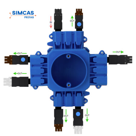 Prefab Centraaldoos - Wss+Wss+Lamp + Wss+Lamp + WCD - Doorvoer