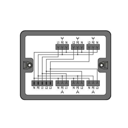 Verdeeldoos; Draai- naar wisselstroom (400 V/230 V); 1 ingang; 6 uitgangen; Cod. A; MIDI; zwart