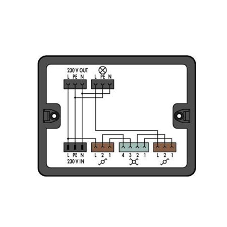 Verdeeldoos; Kruisschakeling; 1 ingang; 5 uitgangen; Cod. A, B, S; MIDI; zwart