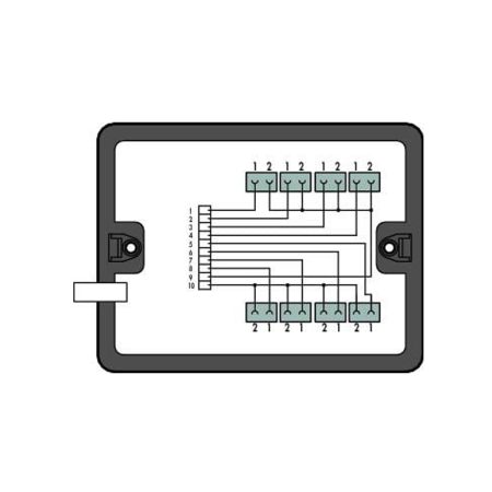 Verdeeldoos; Kabelinvoer; 8 uitgangen; Cod. B; MINI; zwart