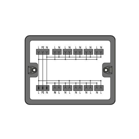 Verdeeldoos; Wisselstroom (230 V); 1 ingang; 11 uitgangen; Cod. A; MIDI; zwart